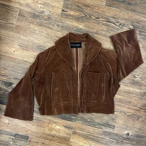 B.H. Wragge Vintage 1950s Brown Velvet Cropped Jacket